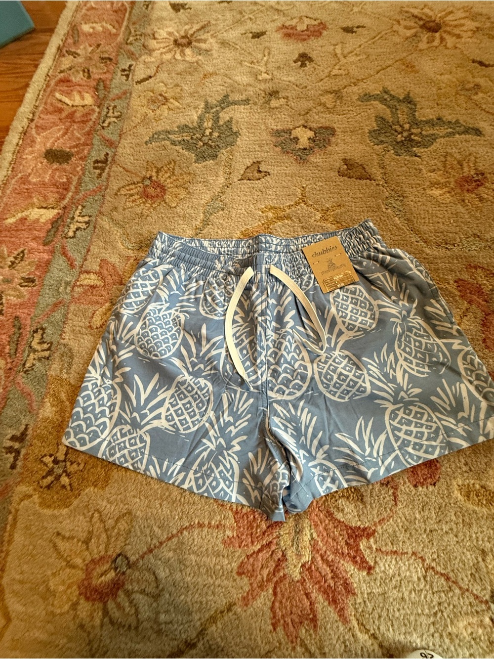 chubbies Light Blue Pineapple Print Athletic Shorts